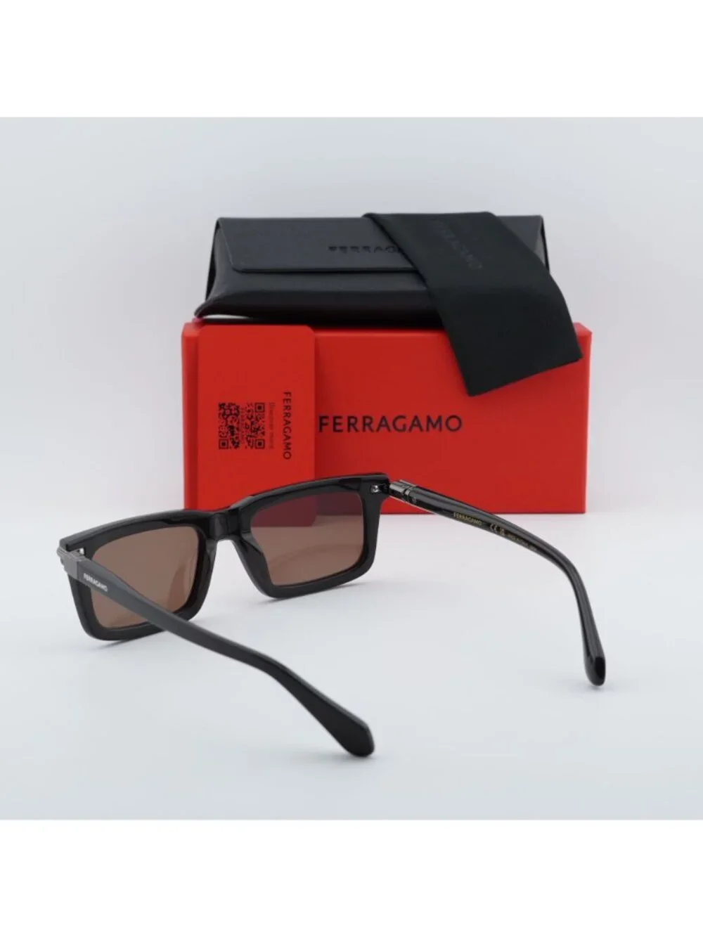Salvatore Ferragamo SF2015S 210 Rectangle Sunglasses - Brown